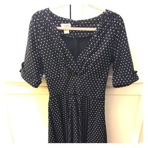 Unique Vintage Black/White Polka Dot Dress